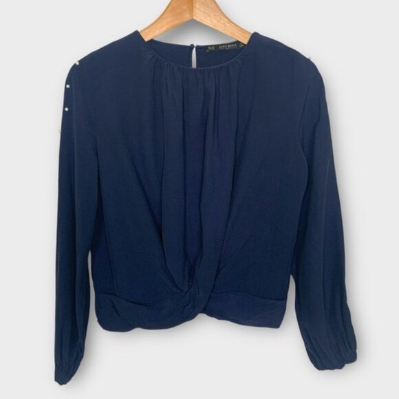 Zara Wrap Blouse with Pearl Details - Picture 5 of 9